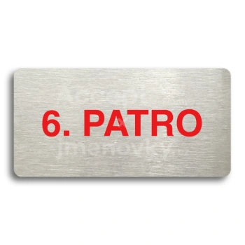 Piktogram "6. PATRO" - stříbrná tabulka - barevný tisk bez rámečku