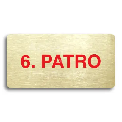 Piktogram "6. PATRO" - zlatá tabulka - barevný tisk bez rámečku