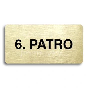 Piktogram "6. PATRO" - zlatá tabulka - černý tisk bez rámečku