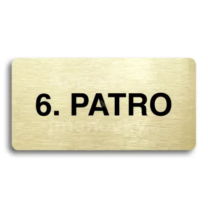 Piktogram "6. PATRO" - zlatá tabulka - černý tisk bez rámečku