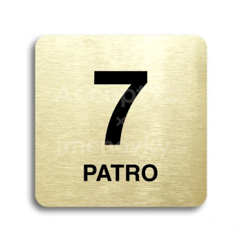 Piktogram "patro VII" - zlatá tabulka - černý tisk bez rámečku