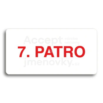 Piktogram "7. PATRO" - bílá tabulka - barevný tisk bez rámečku
