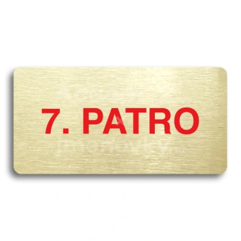 Piktogram "7. PATRO" - zlatá tabulka - barevný tisk bez rámečku