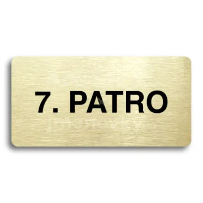 Piktogram "7. PATRO" - zlatá tabulka - černý tisk bez rámečku