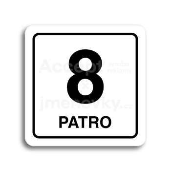 Piktogram "patro VIII" - bílá tabulka - černý tisk