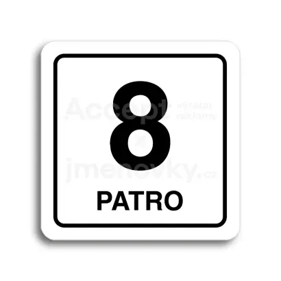 Piktogram "patro VIII" - bílá tabulka - černý tisk