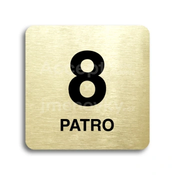 Piktogram "patro VIII" - zlatá tabulka - černý tisk bez rámečku
