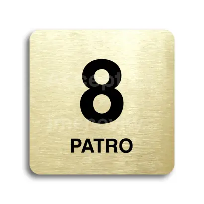 Piktogram "patro VIII" - zlatá tabulka - černý tisk bez rámečku