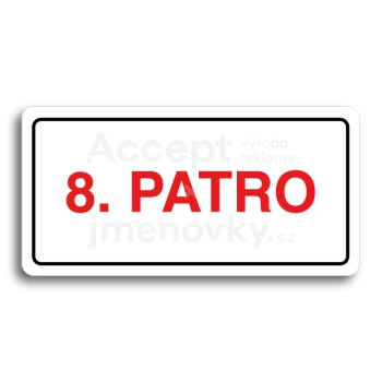 Piktogram "8. PATRO" - bílá tabulka - barevný tisk