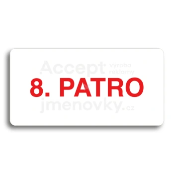 Piktogram "8. PATRO" - bílá tabulka - barevný tisk bez rámečku
