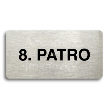 Piktogram "8. PATRO" - stříbrná tabulka - černý tisk bez rámečku