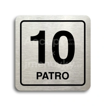 Piktogram "patro X" - stříbrná tabulka - černý tisk