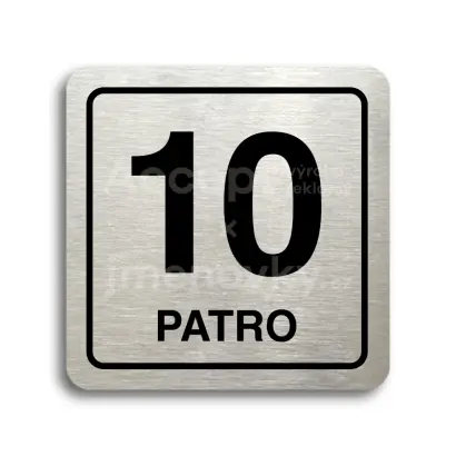 Piktogram "patro X" - stříbrná tabulka - černý tisk