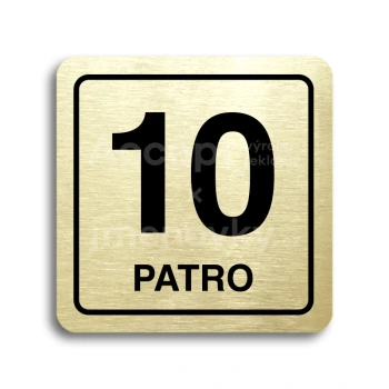 Piktogram "patro X" - zlatá tabulka - černý tisk