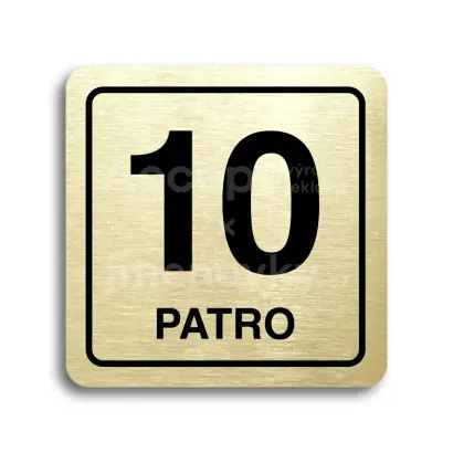 Piktogram "patro X" - zlatá tabulka - černý tisk