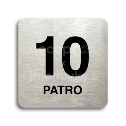 Piktogram "patro X" - stříbrná tabulka - černý tisk bez rámečku