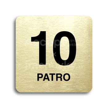 Piktogram "patro X" - zlatá tabulka - černý tisk bez rámečku
