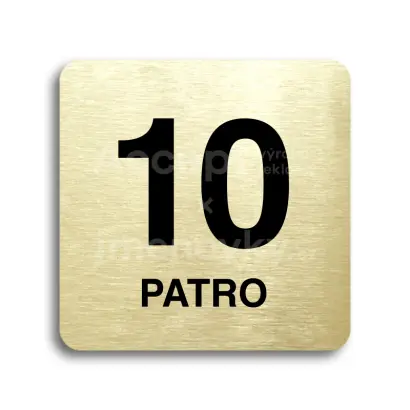 Piktogram "patro X" - zlatá tabulka - černý tisk bez rámečku
