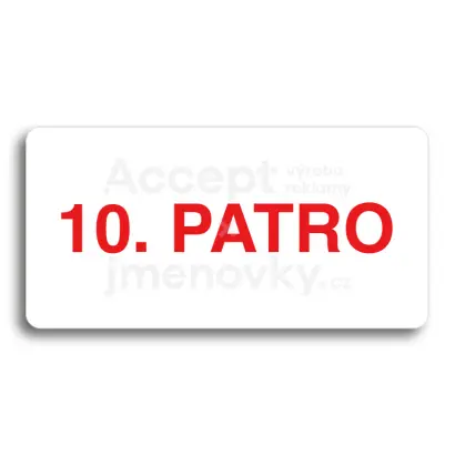 Piktogram "10. PATRO" - bílá tabulka - barevný tisk bez rámečku