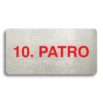 Piktogram "10. PATRO" - stříbrná tabulka - barevný tisk bez rámečku