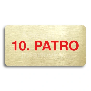 Piktogram "10. PATRO" - zlatá tabulka - barevný tisk bez rámečku
