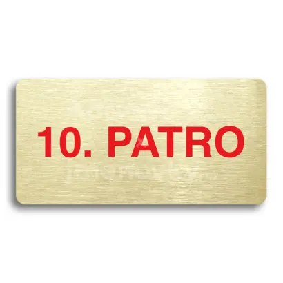 Piktogram "10. PATRO" - zlatá tabulka - barevný tisk bez rámečku