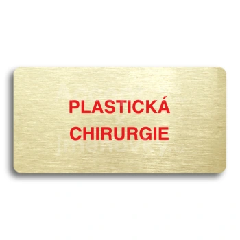 Piktogram "PLASTICKÁ CHIRURGIE" - zlatá tabulka - barevný tisk bez rámečku