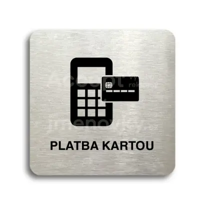 Piktogram "platba kartou II" - stříbrná tabulka - černý tisk bez rámečku