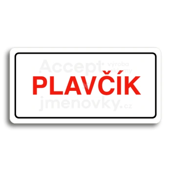 Piktogram "PLAVČÍK" - bílá tabulka - barevný tisk