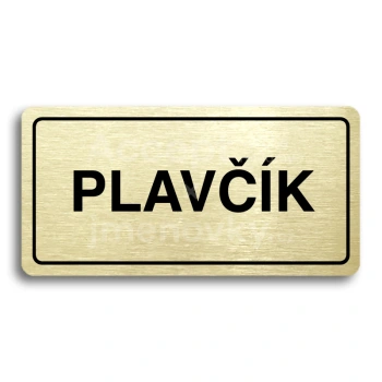 Piktogram "PLAVČÍK" - zlatá tabulka - černý tisk