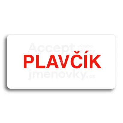Piktogram "PLAVČÍK" - bílá tabulka - barevný tisk bez rámečku