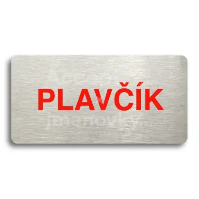 Piktogram "PLAVČÍK" - stříbrná tabulka - barevný tisk bez rámečku