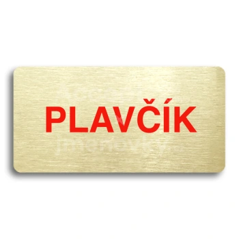 Piktogram "PLAVČÍK" - zlatá tabulka - barevný tisk bez rámečku