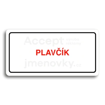 Piktogram "PLAVČÍK" - bílá tabulka - barevný tisk