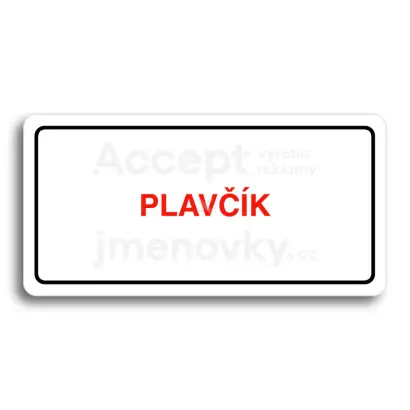 Piktogram "PLAVČÍK" - bílá tabulka - barevný tisk