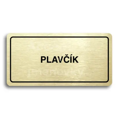 Piktogram "PLAVČÍK" - zlatá tabulka - černý tisk