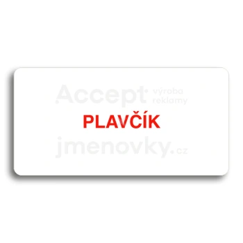 Piktogram "PLAVČÍK" - bílá tabulka - barevný tisk bez rámečku