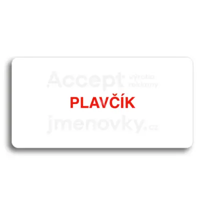 Piktogram "PLAVČÍK" - bílá tabulka - barevný tisk bez rámečku