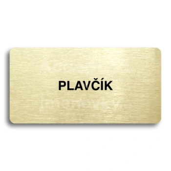 Piktogram "PLAVČÍK" - zlatá tabulka - černý tisk bez rámečku