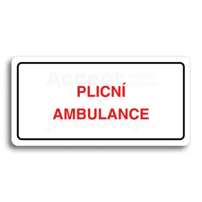 Piktogram "PLICNÍ AMBULANCE" - bílá tabulka - barevný tisk