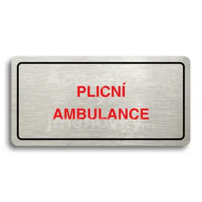 Piktogram "PLICNÍ AMBULANCE" - stříbrná tabulka - barevný tisk