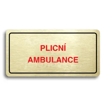 Piktogram "PLICNÍ AMBULANCE" - zlatá tabulka - barevný tisk