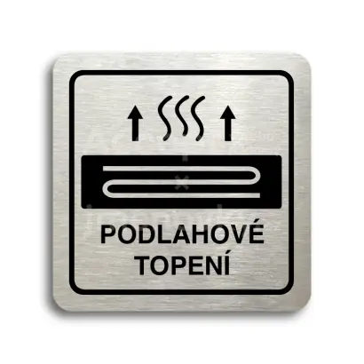 Piktogram "podlahové topení" - stříbrná tabulka - černý tisk