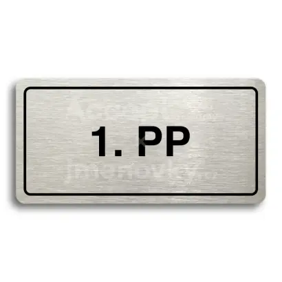 Piktogram "1. PODZEMNÍ PODLAŽÍ" - stříbrná tabulka - černý tisk