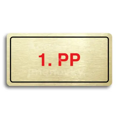 Piktogram "1. PODZEMNÍ PODLAŽÍ" - zlatá tabulka - barevný tisk
