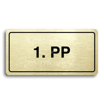 Piktogram "1. PODZEMNÍ PODLAŽÍ" - zlatá tabulka - černý tisk