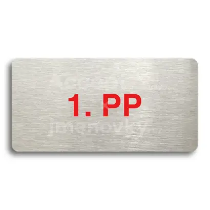 Piktogram "1. PODZEMNÍ PODLAŽÍ" - stříbrná tabulka - barevný tisk bez rámečku