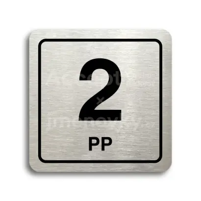 Piktogram "2 podzemní podlaží" - stříbrná tabulka - černý tisk
