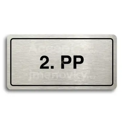 Piktogram "2. PODZEMNÍ PODLAŽÍ" - stříbrná tabulka - černý tisk
