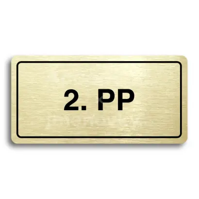 Piktogram "2. PODZEMNÍ PODLAŽÍ" - zlatá tabulka - černý tisk